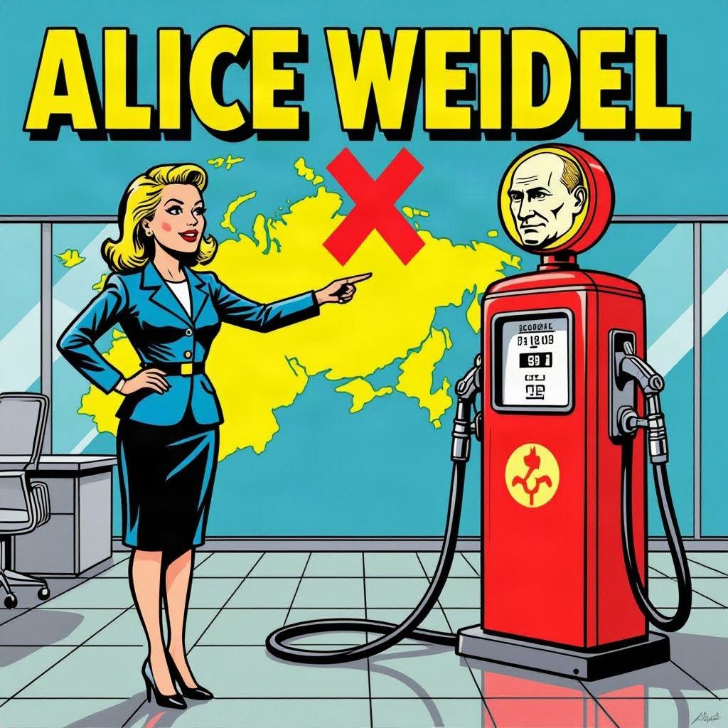 AfD-leider Alice Weidel wil dat Duitsland stopt met steun aan Oekraïne.