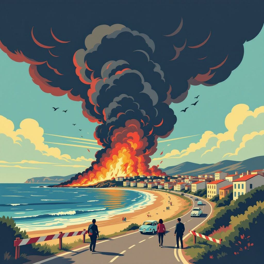 Een onbeheersbare bosbrand legt de Costa Brava plat en dwingt duizenden mensen tot een lockdown.