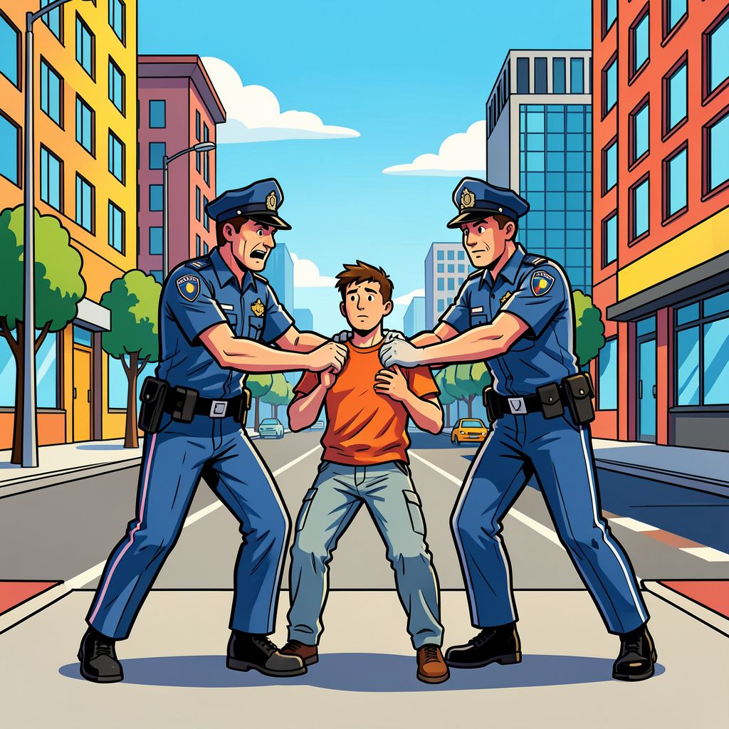 De politie arresteert