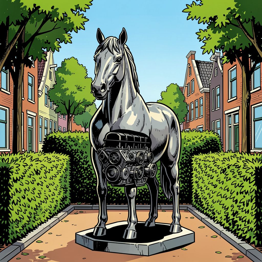 Oudewater verbergt het lelijkste kunstwerk van Nederland achter een dichtbegroeide heg.
