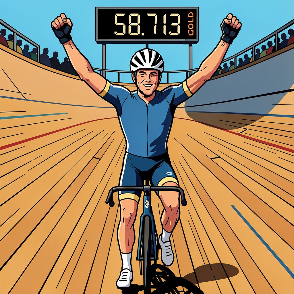 Jeffrey Hoogland verovert als eerste man ooit een vijfde wereldtitel op de kilometer tijdrit.