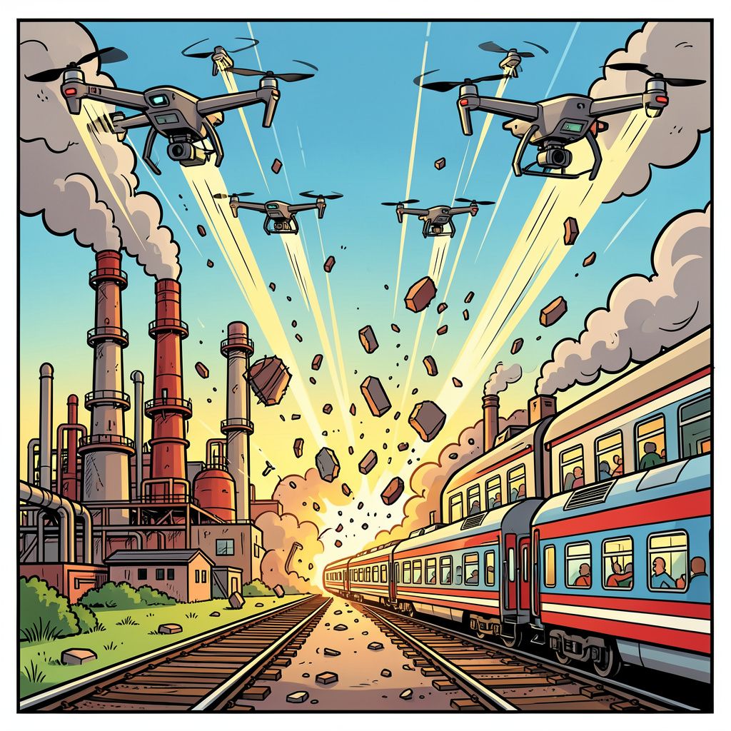 Een regen van drones zaait verwoesting in het Russische Voronezj.
