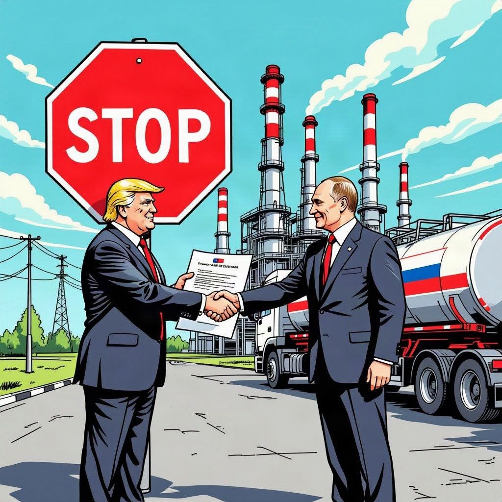 Donald Trump legt nieuwe sancties tegen Rusland alweer stil om goedkope diesel te kopen.