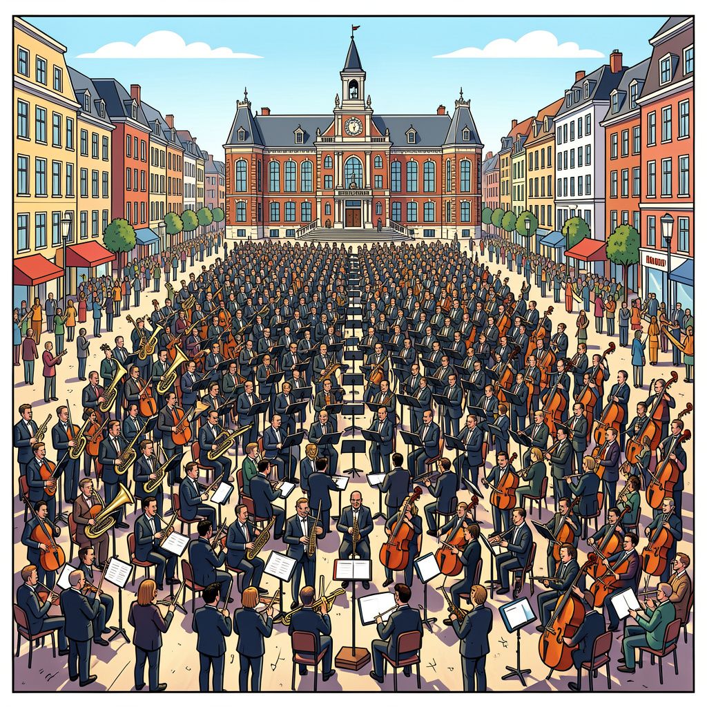 Een gigantisch orkest van zeshonderd man blaast Eindhoven dit weekend feestelijk omver.