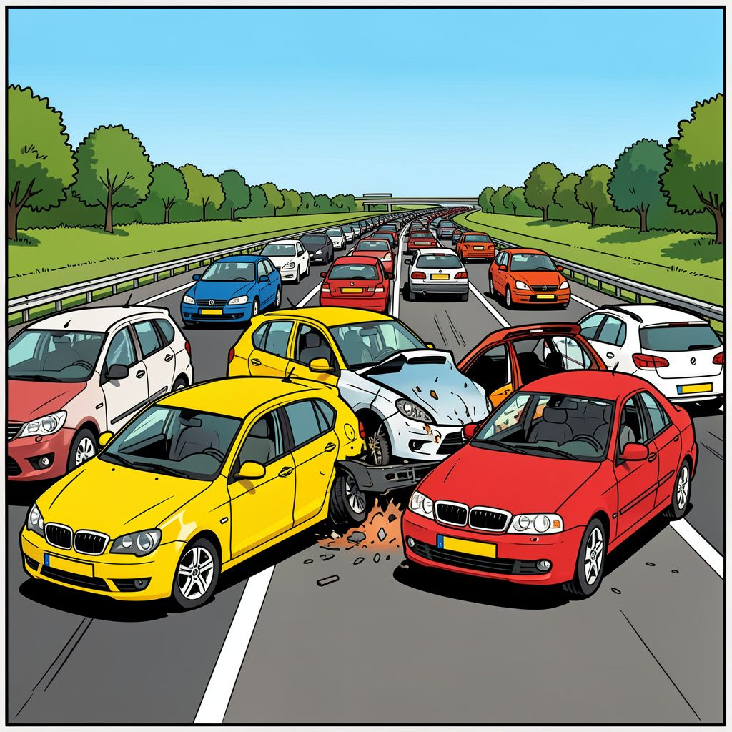 Vier auto's botsen op de A2 bij Den Bosch en zorgen voor een flinke file.
