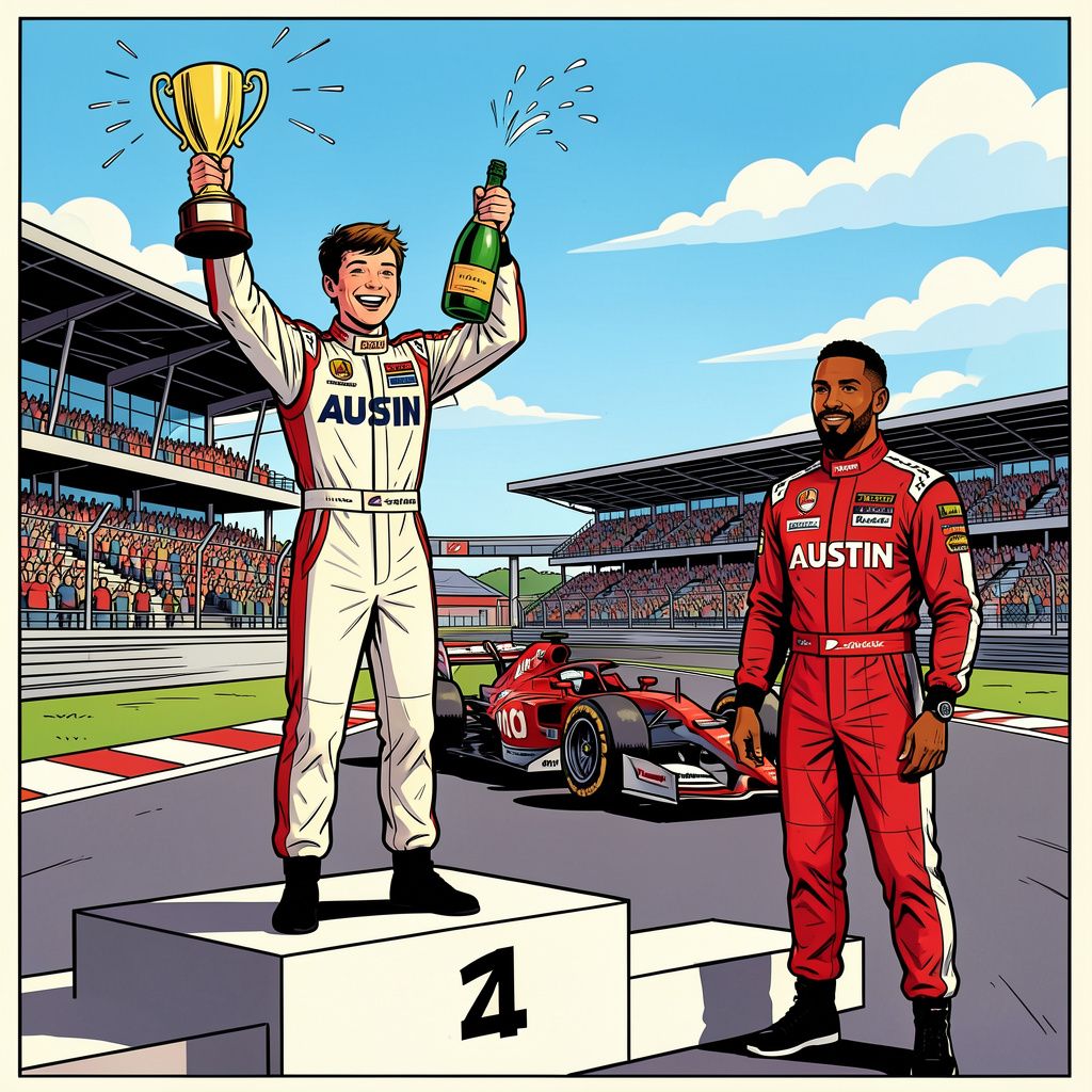 Kimi Antonelli domineert in Austin maar stelt het kampioensfeest nog even uit.