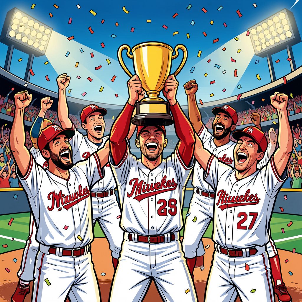 De Milwaukee Brewers pakken na zevenenvijftig jaar wachten hun allereerste titel in de World Series.