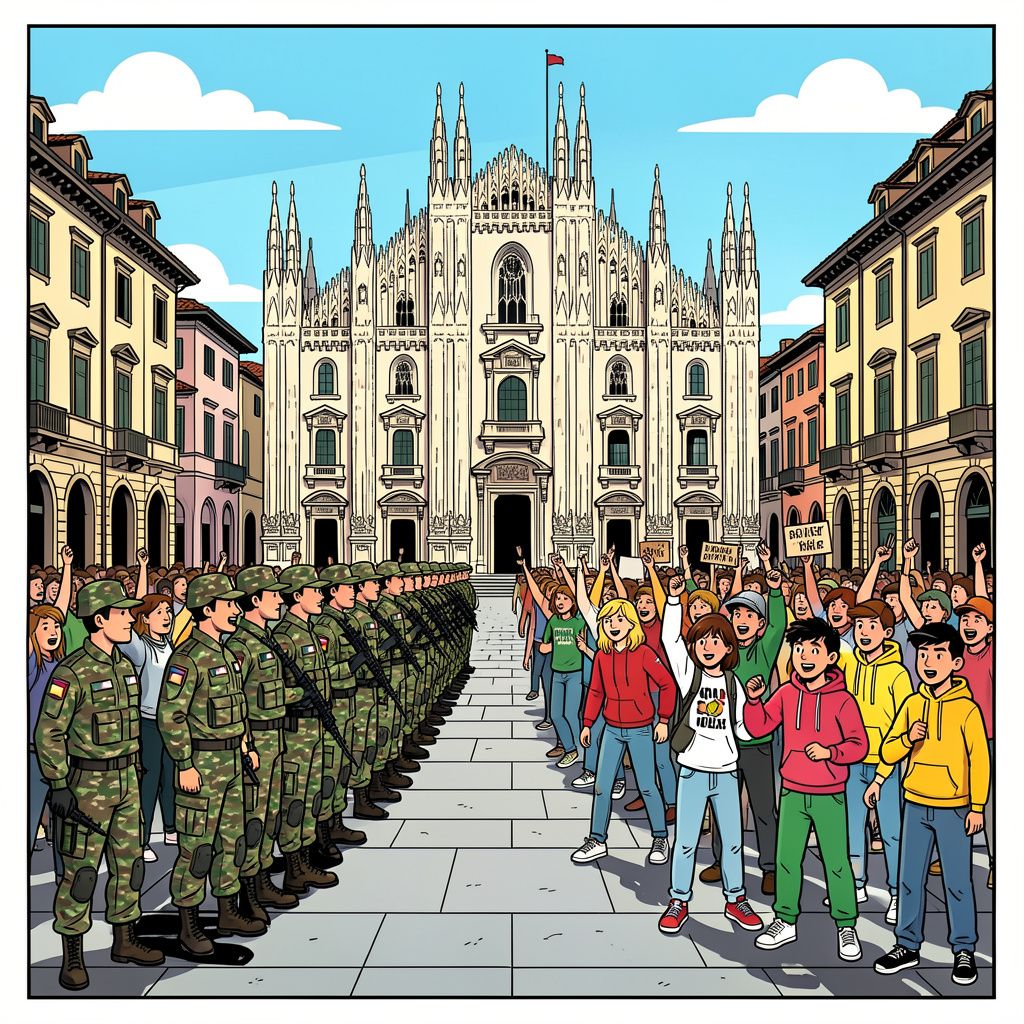 Italië stuurt het leger naar Milaan na heftige rellen in de binnenstad.