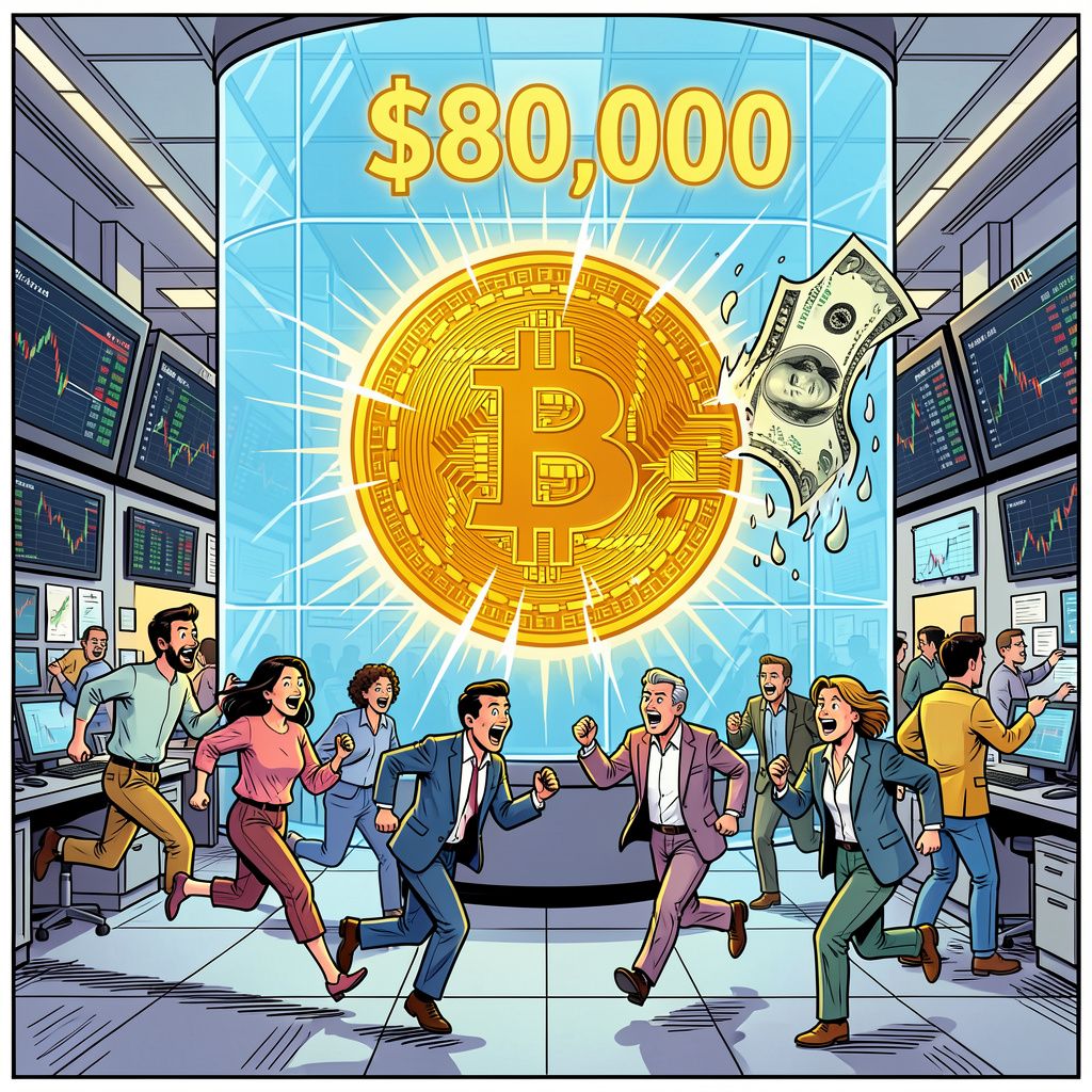 De bitcoin breekt na maanden weer door de magische grens van tachtigduizend dollar.