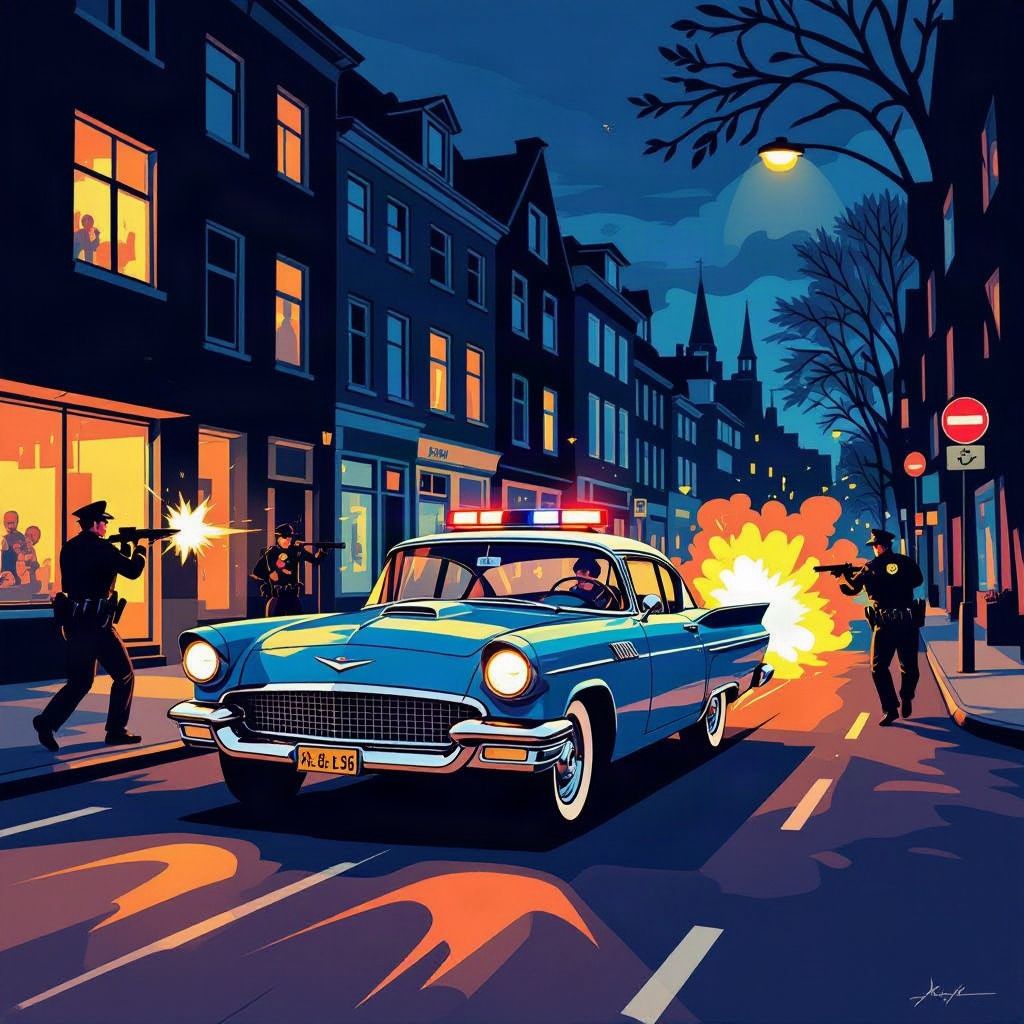 Kogels vliegen door de nacht na een gerichte aanrijding in Duitsland.