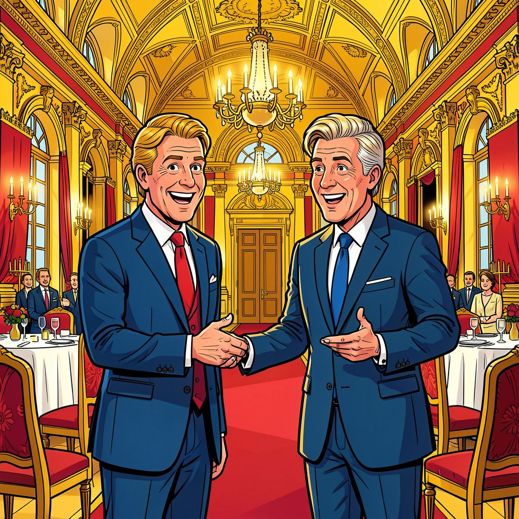 Koning Willem-Alexander verwelkomt kersverse vicepresident Sybrand Buma in het Fries op Paleis Noordeinde.
